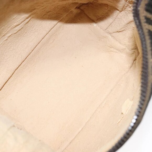 FENDI Zucca Canvas Hand Pouch BagBlack Brown Silver Auth ar13639 - Picture 11 of 16